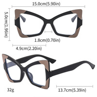 2025 Nouveaux Lunettes de Mode Classiques Anti-Lumière Bleue Oeil de Chat pour Femmes, Verres Papillon Colorés de Haute Qualité, Forme Carrée, Prix
