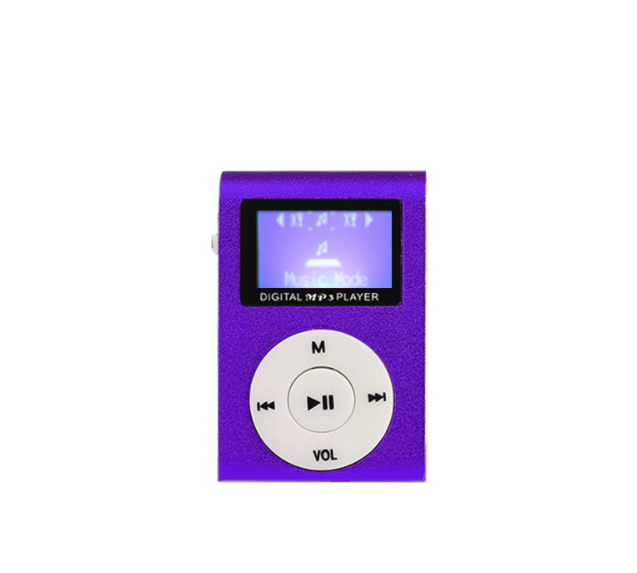 Best Selling Top Quality TF  Card Slot MP3 Player with LCD Screen, Metal Clip(Silver)
