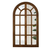 Espejo Decorativo Rústico de Madera Grande, Hecho a Mano, con Marco de Madera, Estilo Arco, para Montar en la Pared o de Pie, Decoración Rústica para el Hogar