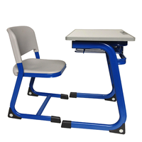 Chaise de bureau moderne bleue réglable pour étudiants, mobilier scolaire en plastique pour salle de classe et utilisation extérieure