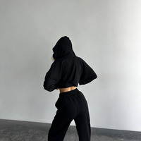 Pantalon de sport 3 pièces en coton éponge français Cargo unisexe pantalon de survêtement à capuche ensemble broderie délavé à l'acide survêtement imprimé de grande taille