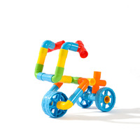 Ensemble de construction créatif de 156 pièces avec tubes larges, voitures, camions et chariots pour enfants