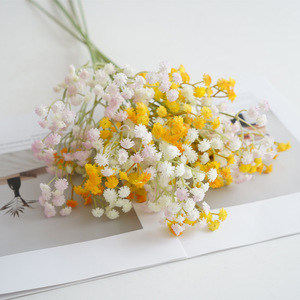 Bouquet de fleurs artificielles Souffle de Bébé, couleurs mélangées, en plastique, pour décoration de mariage et de maison, texture en caoutchouc souple - Product Image 1