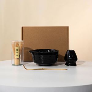 Japanese Japandi Style Eco-Friendly Ceramic Stoneware Matcha Bowl Set Bamboo Whisk Pink Color Gift <b>Box</b> High Quality Wholesale - Product Image 4