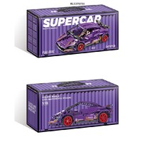Set de Bloques de Construcción de Coche de Construcción Educativo DIY a Escala 1:18 con Función de Retroceso, Paquete en Contenedor, Modelo para Niños