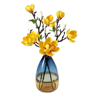 Magnolia Artificiale di Alta Qualità in EVA, 3 Teste, Stelo Corto, Decorazione per la Casa, Composizione Floreale, Fiori Artificiali per Natale - Product Image 6