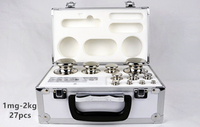 Juego de pesas de calibración de acero inoxidable F2 Kit de calibración estándar Juego de masa de peso Peso de masa 1G-5kg