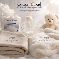 Deterjen Cuci Pakaian Grosir Bersertifikat SASO, Pod Pembersih Mendalam Aroma Cotton Cloud, Aman untuk Bayi, Lembut, Arab Saudi Timur Tengah OEM