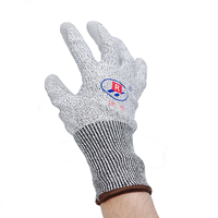 Gants anti-coupures de haute qualité en PU avec finition grise, résistants aux coupures, niveau 6 ANSI/ISEA EN388 5, résistants aux impacts