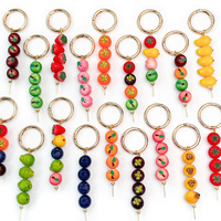 Groothandel kleurrijke hars fruit kralen tasbedel geassorteerde mini simulatie fruit kralen tasbedel sleutelhanger tas hanger accessoire