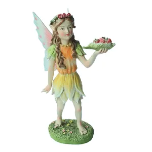 Tuin Decor Hars Ambachtelijke Fee Engel Beeldje Decoratie Fee Tuin Engel Sculptuur Met Aardbei