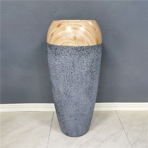 Nuovo Vaso da Esterno in Fibra <span class=keywords><strong>di</strong></span> Vetro/<span class=keywords><strong>Legno</strong></span>, Fioriera Rivestita in Resina Epossidica, Durevole ed Ecologico, Stile Americano <span class=keywords><strong>per</strong></span> Arredamento Casa e Giardino - Product Image 5