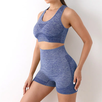 Nouvel ensemble de yoga grande taille : shorts de sport, soutiens-gorge de sport, hauts d'entraînement à taille élastique, ensemble 2 pièces sans couture