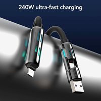 4-in-1 5A Schnellladekabel Typ-C USB-Datenkabel mit Auto-Projektionsbildschirm aus Silikon für // Computer