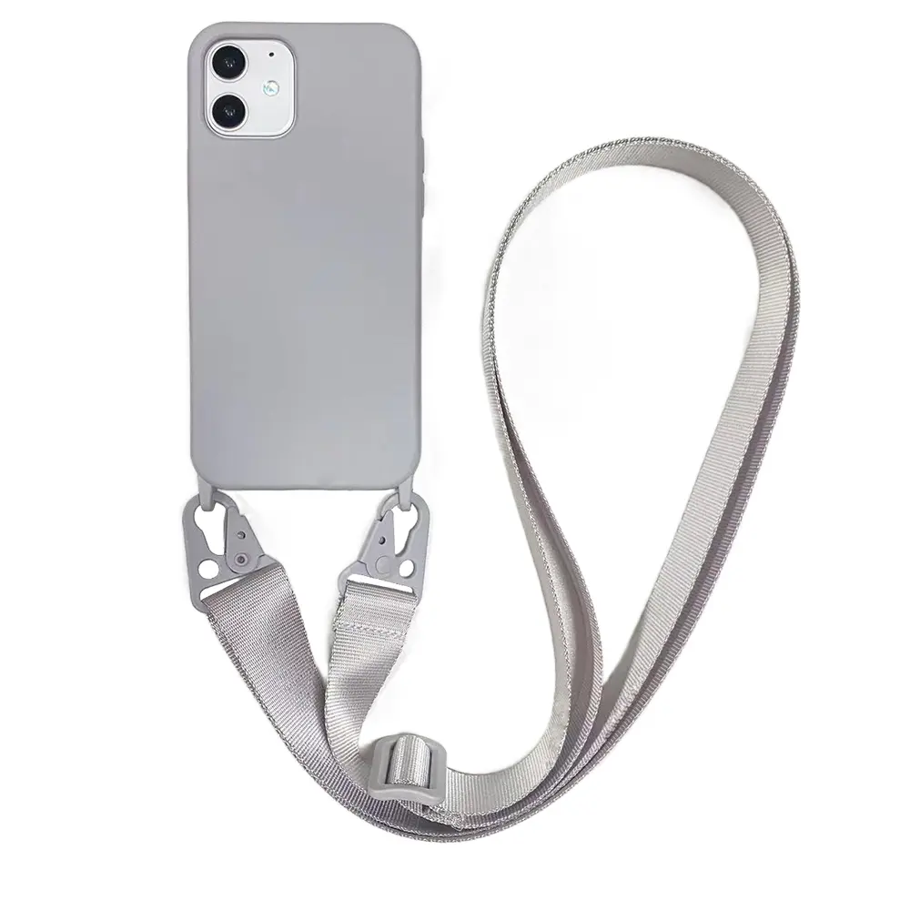 Detachable Necklace Perfect Soft Silicone Crossbody Phone Case With Matching Flat Cord Lanyard For iPhone 14 Pro 13 12 X XS 7 8