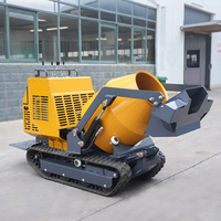Mini Bétonnière sur Chenilles 1,8m³ en Acier Diesel avec Tambour Inversable pour la Construction de Caniveaux Vente en Gros Usine