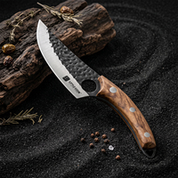Little Cook 6 inch Vikingmes 50CrMoV15 roestvrij staal gehamerde afwerking vingergat palissander handvat vleesmes keukenmes