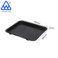 Boîte de rangement SMT antistatique ESD noire, conteneur de composants PCB conducteurs en plastique