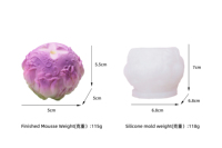 Moule à gâteau en silicone sphérique 3D professionnel à motifs floraux, moule à dessert à relief floral haute précision pour pâtisserie et boulangerie de luxe