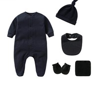 Ensembles tricotés pour bébé, 5 pièces, couleur unie, collection hiver, vêtements pour nouveau-né à manches longues, vente chaude