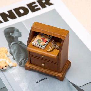 Mini créatif multifonctionnel bois casier armoire de rangement bébé maison maison de poupée Simple Table de chevet ménage tiroir créatif - Product Image 5