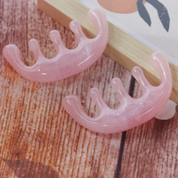 Peigne de massage Gua Sha en résine à cinq dents pour favoriser la croissance des cheveux et soulager les maux de tête, peigne de massage des méridiens du cuir chevelu