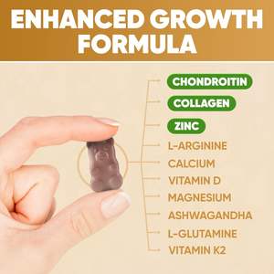 Aumento de la altura Vitamina Gummies Calcio 100mg Magnesio Glicinato 30mg Zinc Ashwagandha Vitamina K2 D3 25mg - Product Image 5