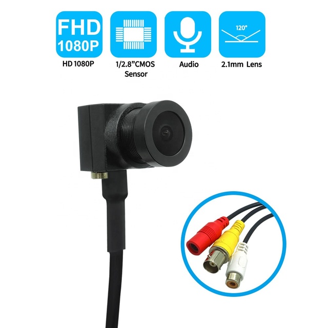 15*15mm Mini AHD 1080P 120° Wide Angle Low Lux Security Camera UTC Menu CMOS Sensor  Analog CCTV Camera with Audio