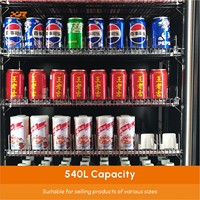 Refrigerador Electrónico Inteligente, Congelador de Bebidas y Snacks, Máquina Expendedora Inteligente para Exteriores con Pantalla Táctil y Gestión Basada en la Nube para Alimentos