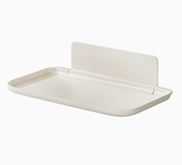 Étagère de rangement murale pliable en plastique PP, sans perçage, pour salle de bain, organiseur de vêtements, plateau adhésif sans perforation
