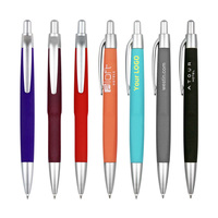 Stylo Bille 1,0 mm Orange avec Revêtement Caoutchouc Personnalisable pour Hôtels, Cadeaux Promotionnels, Logo Personnalisé, Option Économique