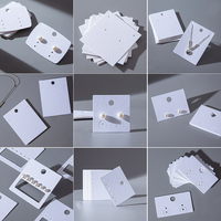 Carte de présentation personnalisée haut de gamme pour boucles d'oreilles, petite carte pour colliers, carte en carton blanc 350g pour bijoux, emballage simple