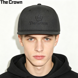 Custom Logo 6 Panel Monochrome <b>Flat</b> Brim Cap Wholesale Bulk Tone-on-tone 3D Embroidery <b>Hat</b> Manufacturer - Product Image 1