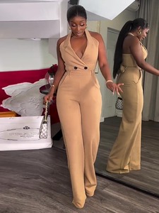 <span class=keywords><strong>Abbigliamento</strong></span> da <span class=keywords><strong>donna</strong></span> da <span class=keywords><strong>donna</strong></span> pantaloni <span class=keywords><strong>eleganti</strong></span> di nuovo temperamento estivo con scollo all'americana a vita alta tasca slip da <span class=keywords><strong>donna</strong></span> tuta Casual - Product Image 3