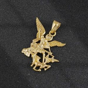 Pendentif en acier inoxydable Saint-Michel Archange, charme de protection bouclier saint, pendentif orthodoxe russe - Product Image 4