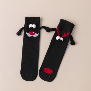 Christmas Mid-Calf <b>Socks</b> With Reindeer Face Design For Women Autumn <b>Winter</b> Cartoon Style Odor Resistant Cotton <b>Socks</b> - Product Image 3
