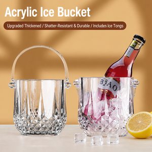 Seau à glace <span class=keywords><strong>en</strong></span> acrylique transparent <span class=keywords><strong>en</strong></span> gros, sans BPA, réutilisable, pour <span class=keywords><strong>champagne</strong></span>, vin, bière, boissons, idéal pour hôtels, buffets, bars, KTV - Product Image 1