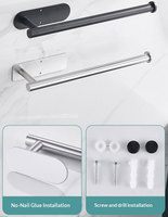 Ensemble de 4 accessoires de salle de bain en acier inoxydable de qualité supérieure, barres porte-serviettes murales, kit d'accessoires de salle de bain