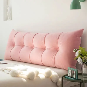 Cuscino per Testiera <span class=keywords><strong>Letto</strong></span> Personalizzato in Velluto Lavorato a Maglia, Monocolore, Impermeabile, Rimovibile e Lavabile, con Design a Cuneo - Product Image 2