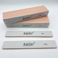 Lime à ongles zébrée personnalisée avec logo de marque OEM/ODM (outils de manucure professionnels double face en émeri pour salons et entreprises de vente en gros)