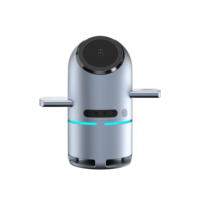 3 in 1 untuk Stasiun Pengisian Daya Nirkabel dengan Speaker, Dudukan Magnetik Berputar Otomatis, Pengisian Cepat 15W