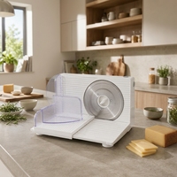 Machine à couper le fromage électrique 150W, trancheuse à épaisseur réglable pour la cuisine à domicile, design compact, lame en acier inoxydable, OEM