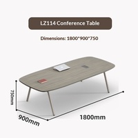 Ensemble table et chaises de conférence ovales en bois au design moderne et épuré, taille personnalisable, table de réunion longue pour bureau, mobilier à usage commercial