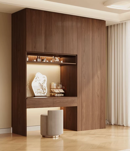 Nuovo Modello 2026: Combinazione Toeletta <span class=keywords><strong>e</strong></span> <span class=keywords><strong>Armadio</strong></span>, Scrivania Trucco per Camera da Letto, Stile Vintage in Rovere - Product Image 2