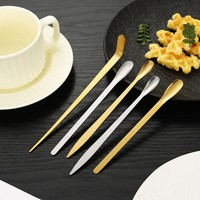 Cuillère à thé Pu-erh en acier inoxydable doré à long manche, cuillère à matcha, outil de préparation du thé, aiguille à dénuder, accessoires pour cérémonie du thé