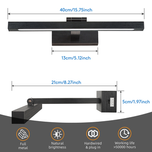 Lampe murale rotative au design moderne 20/30/40/50CM Lampes murales d'extérieur Étanche IP65 Lumière de couloir - Product Image 3