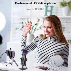 Micrófono USB Plug and Play con cancelación activa de ruido-Pastilla cardioide, salida de 3,5mm para transmisión en vivo y música - Product Image 2