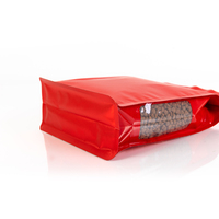 Zelfstaande 8 Zijden Afdichting Rits Afdichting Plastic Verpakking Food Grade Mylar Platte Bodem Tas Met Duidelijke Zijkanten