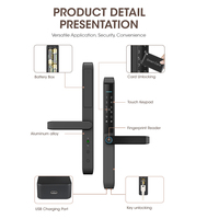 Serrure de porte intelligente Locstar TTlock Wifi à empreinte digitale, poignée numérique, mortaise électrique Tuya, clavier interne, clé