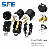 Prise industrielle standard SFE NEMA L14-20C avec mise à la terre, 30A, à verrouillage par torsion, prise d'extension en plastique 125V pour usage résidentiel